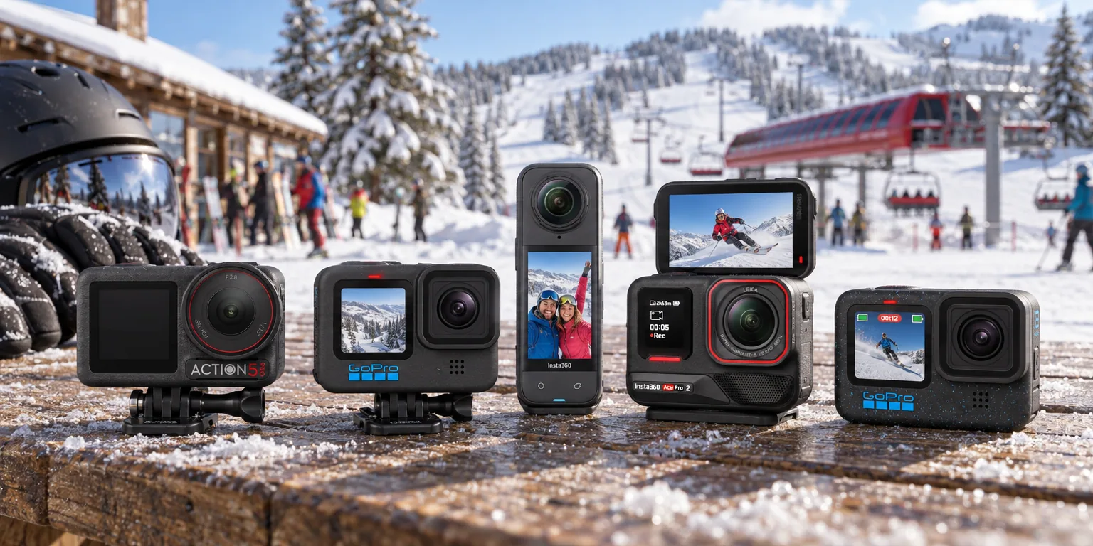 Testvinnarna från testet av actionkamera: DJI Osmo Action 5 Pro Standard Combo, GoPro HERO13 Black, Insta360 X5 Essentials Bundle, Insta360 Ace Pro 2 Dual Battery Bundle, GoPro HERO12 Black