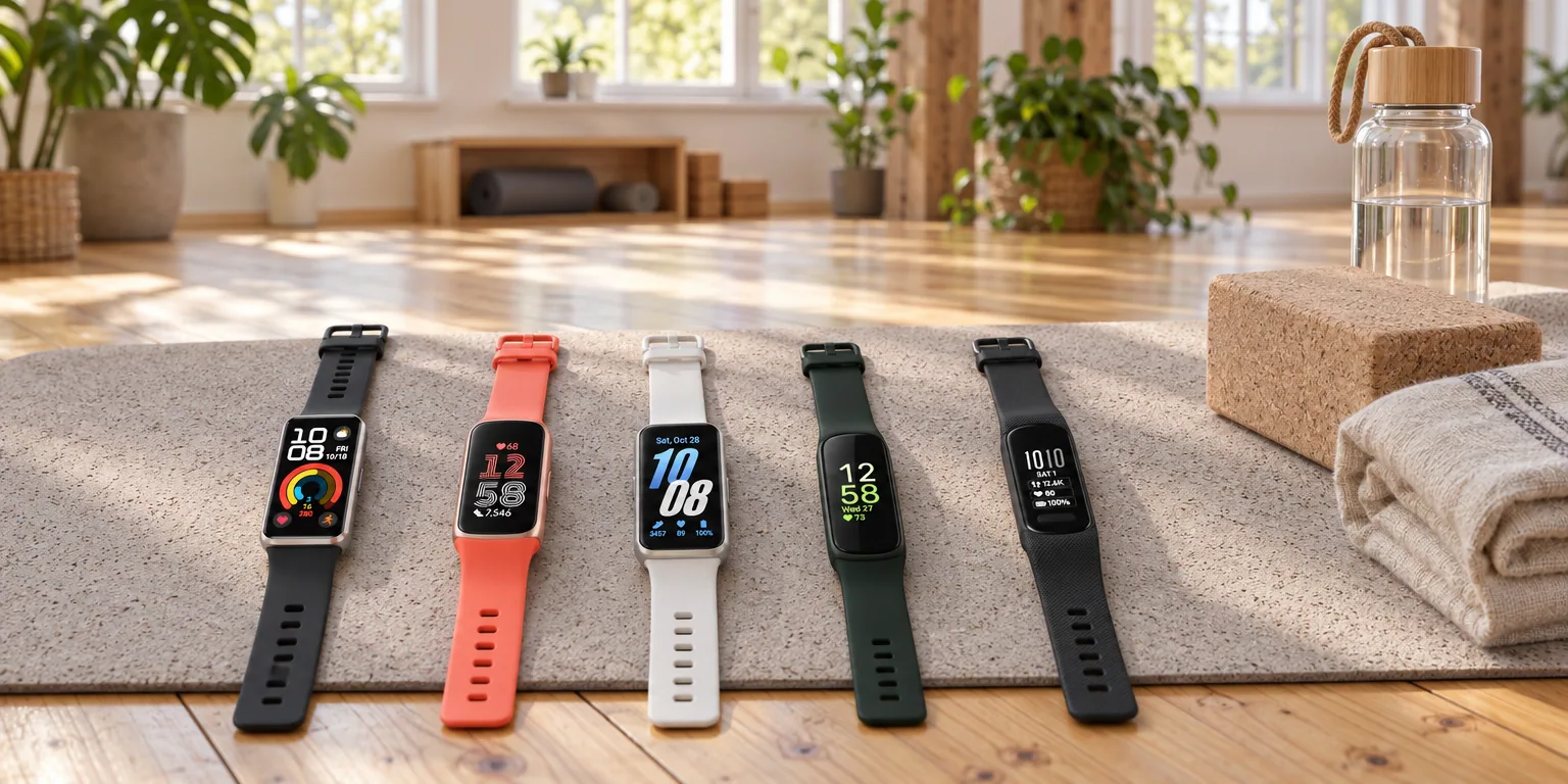 Testvinnarna från testet av aktivitetsarmband: Huawei Band 10, Fitbit Charge 6, Samsung Galaxy Fit3, Fitbit Inspire 3, Garmin Vivosmart 5