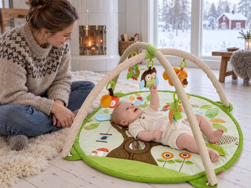 Användning babygym: Skip Hop Treetop Friends i vardagen