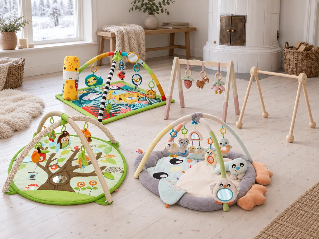 Olika sorters babygym: de fem testade modellerna sida vid sida