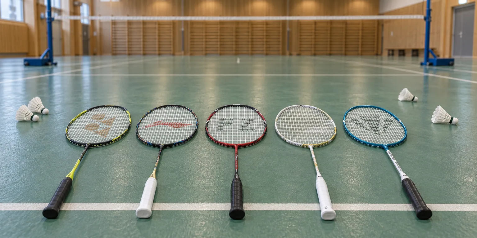 Testvinnarna från testet av badmintonracket: Yonex Arcsaber 7 Play, Li-Ning AXForce 100 Qilin, FZ Forza Precision TI-X7, Babolat Jetstream 74, Carlton Maxi-Blade ISO 4.3