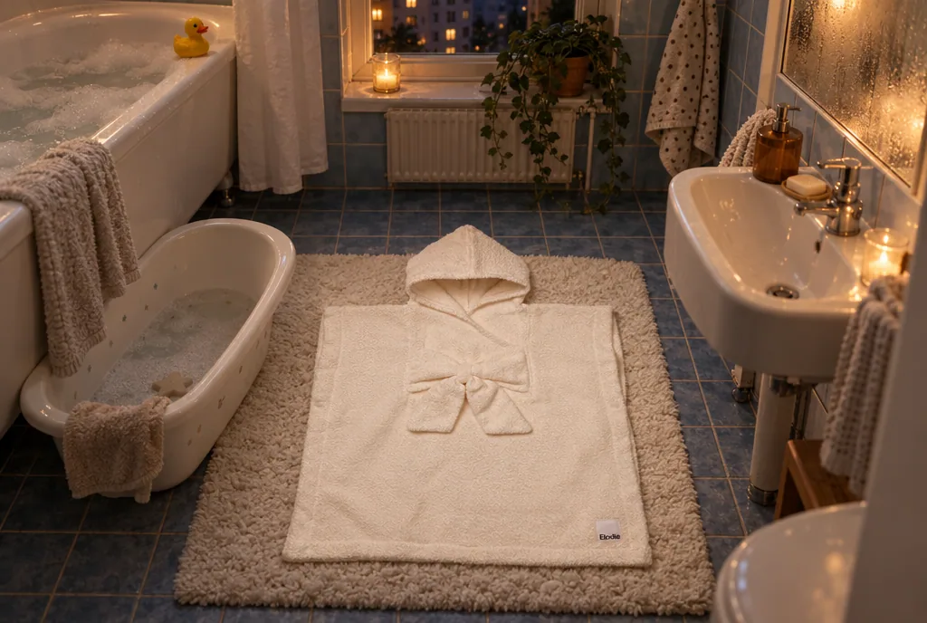 testx.se testar Elodie Details Badponcho Creamy White: bästa badponchon i vardagsmiljö