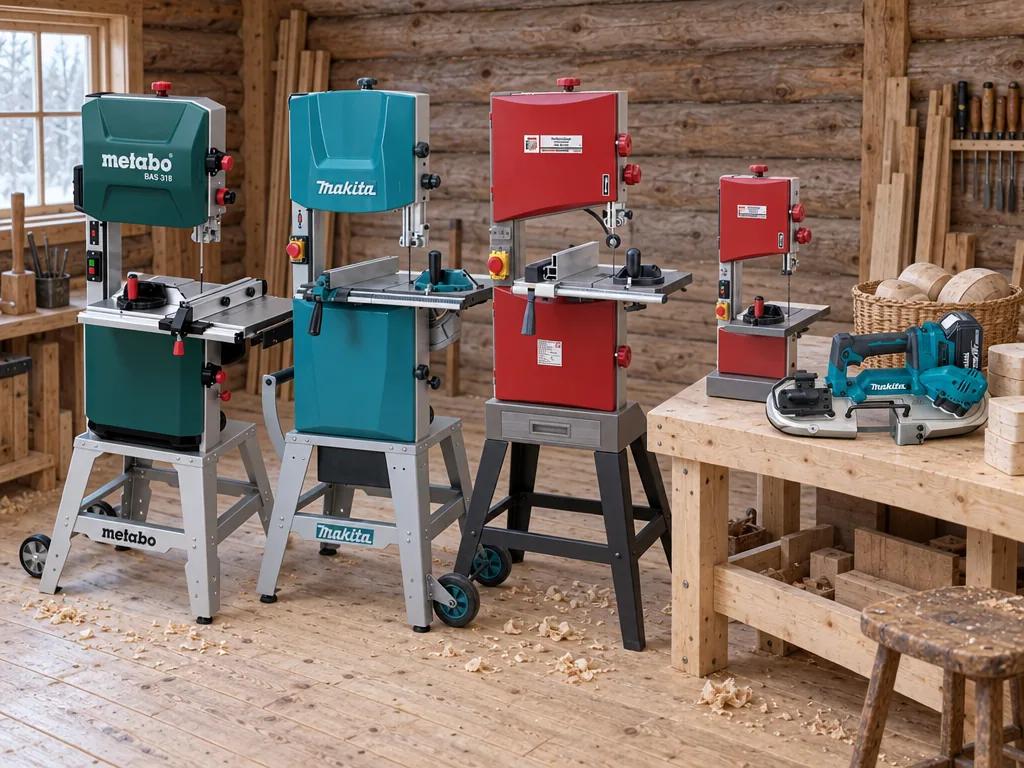 Olika sorters bandsåg: de fem testade modellerna sida vid sida