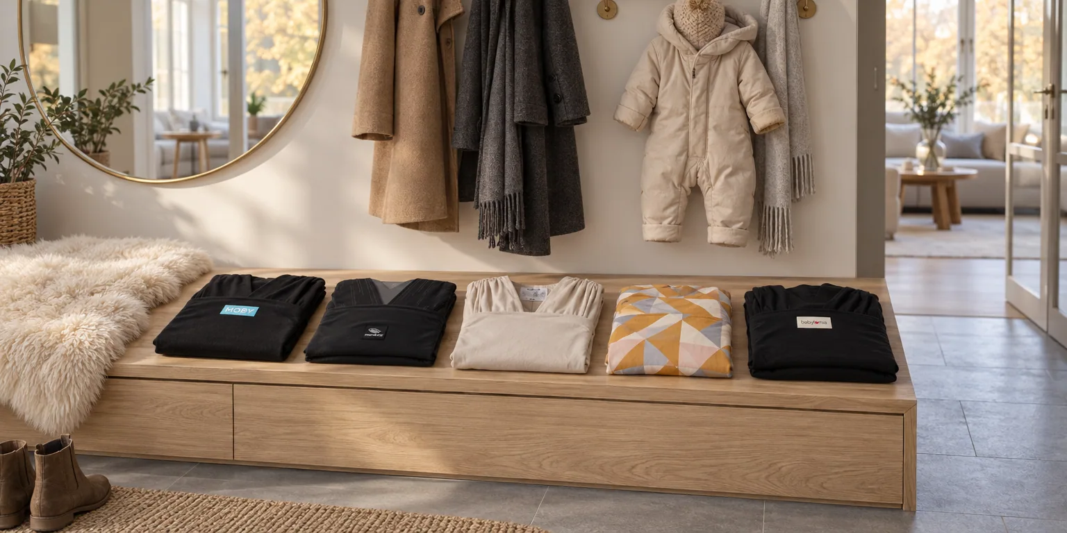 Testvinnarna från testet av bärsjal: Moby Classic Wrap, Manduca Sling, Najell Wrap, Coracor Bärsjal, Babylonia Tricot-Slen Organic