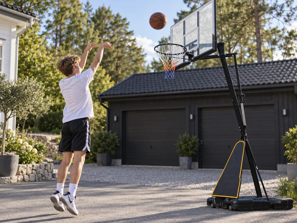 Användning basketkorg: Prosport Pro 2,45-3,05 m i vardagen