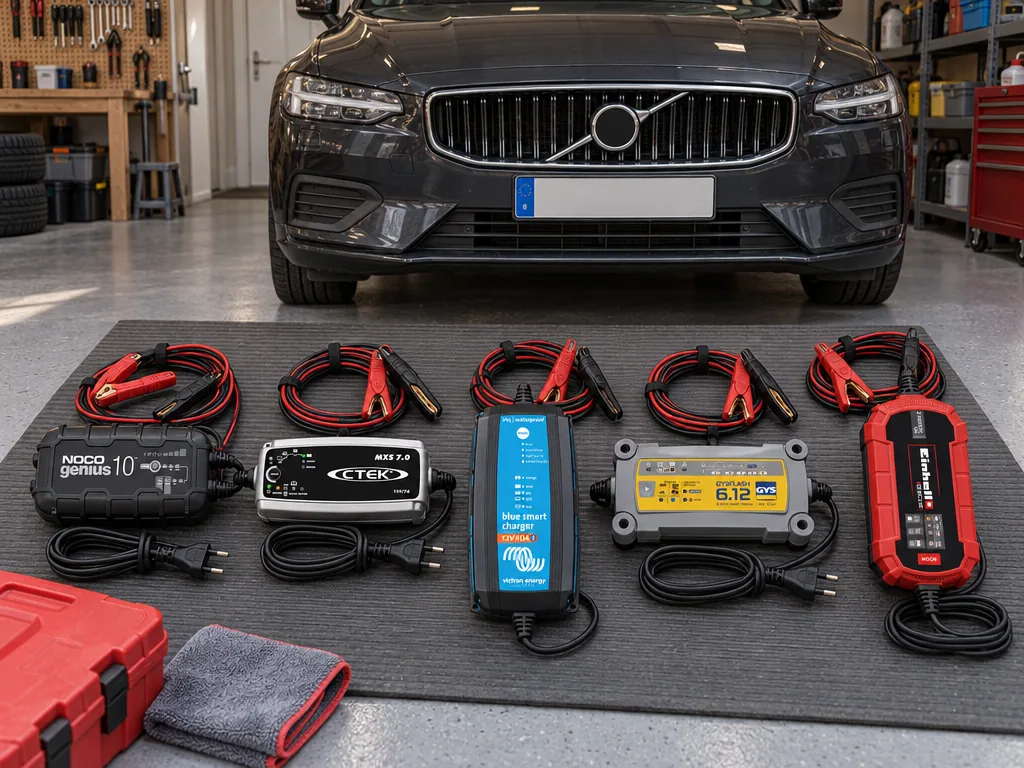 Olika sorters batteriladdare bil: de fem testade modellerna sida vid sida