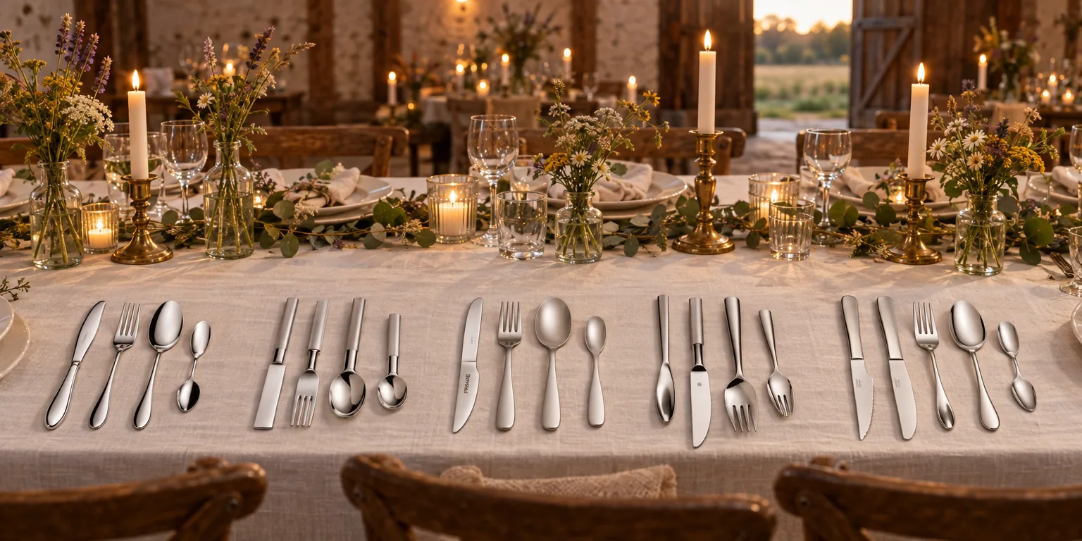 Testvinnarna från testet av bestickset: Hardanger Bestikk Fjord 24 delar, Gense Nobel 16 delar, Fiskars Functional Form Matt 16 delar, WMF Philadelphia 60 delar, Dorre Classic 30 delar