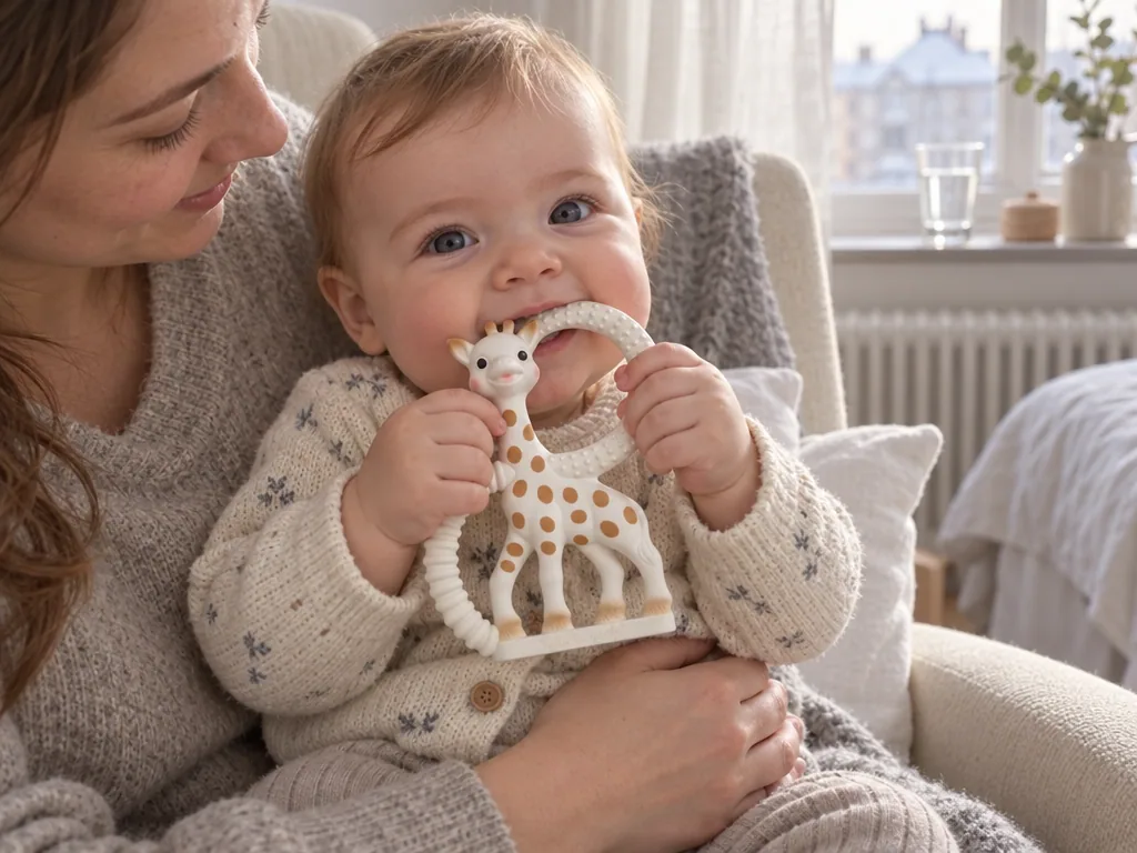 Användning bitleksak: Sophie la girafe So'Pure Soft i vardagen