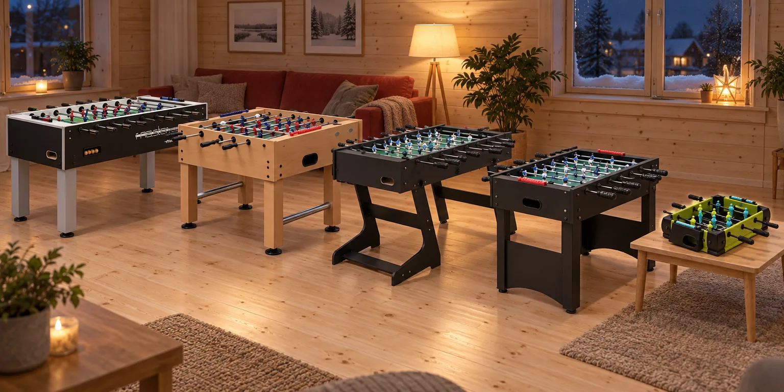 Testvinnarna från testet av bordsfotboll: Gamesson Midfielder, Garlando G-500 Evolution, Nordic Games hopfällbart fotbollsbord 4 ft, Gamesson Barcelona, Schildkröt Minifotboll