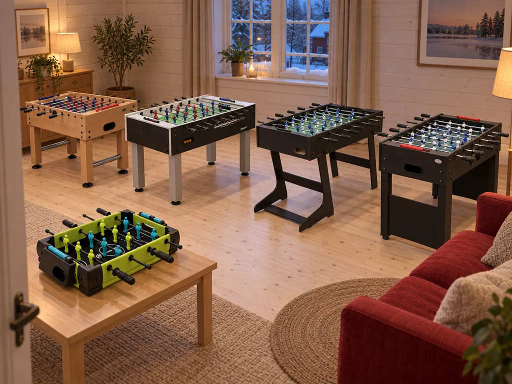 Olika sorters bordsfotboll: de fem testade modellerna sida vid sida