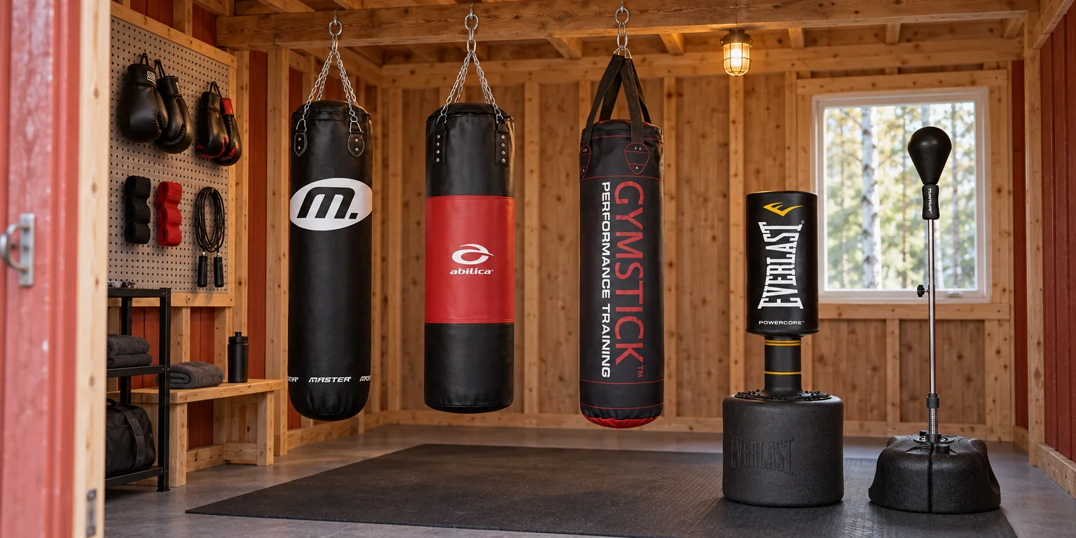 Testvinnarna från testet av boxningssäck: Master Fitness Premium 120 cm, Everlast Powercore Freestanding, Abilica Flexibag, Gymstick Punching Bag 30 kg, Tunturi Stående Päronboll