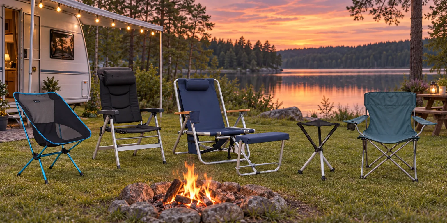Testvinnarna från testet av campingstol: Helinox Chair One, Isabella Thor, Fritab Roxy, Walkstool Comfort 55, Easy Camp Spruce Arm Chair
