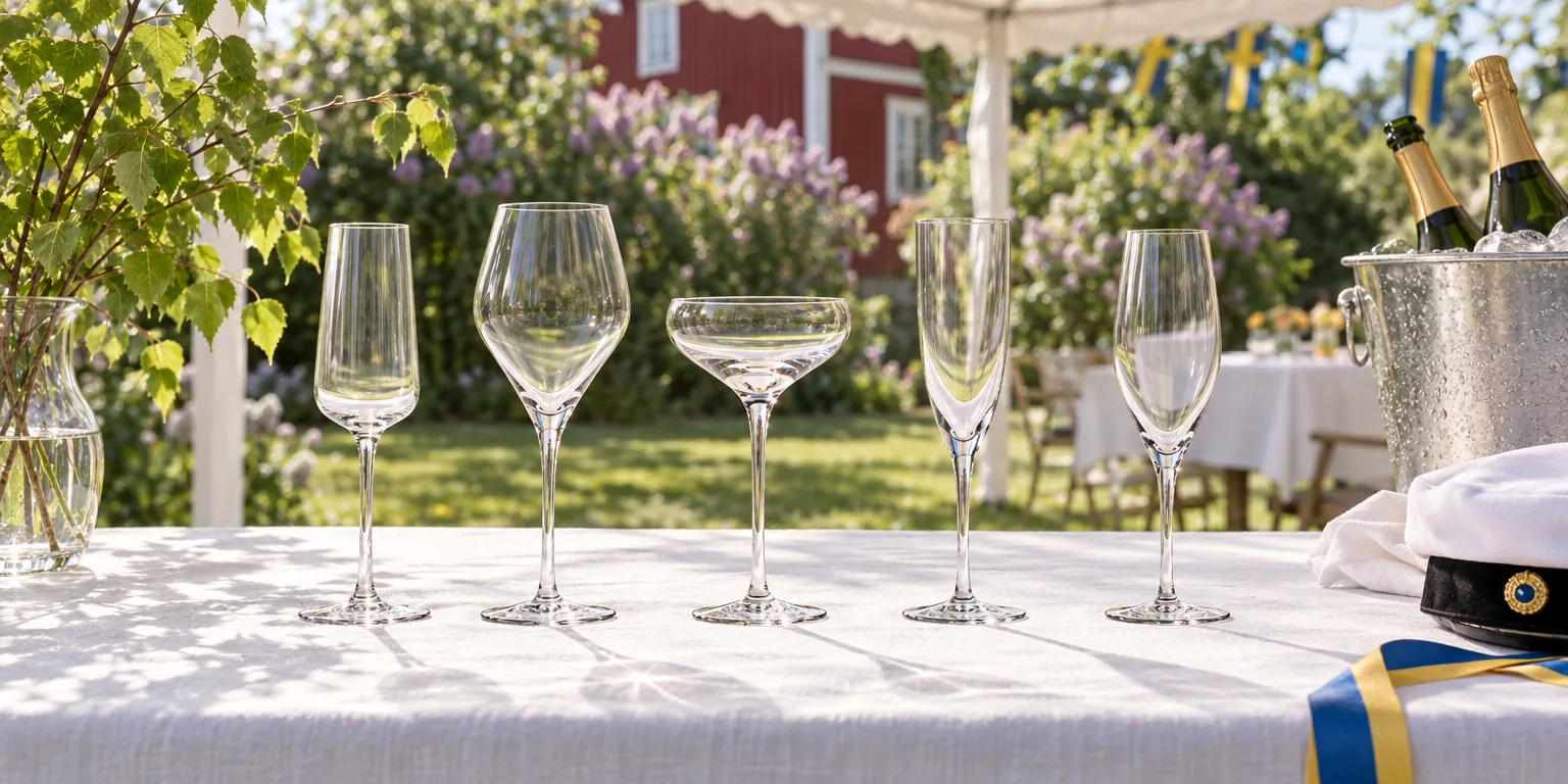 Testvinnarna från testet av champagneglas: Iittala Essence 21 cl 4-pack, Riedel Veloce Champagne 2-pack, Orrefors More Coupe 21 cl 4-pack, Kosta Boda Château 21 cl, Spiegelau Style 24 cl 4-pack