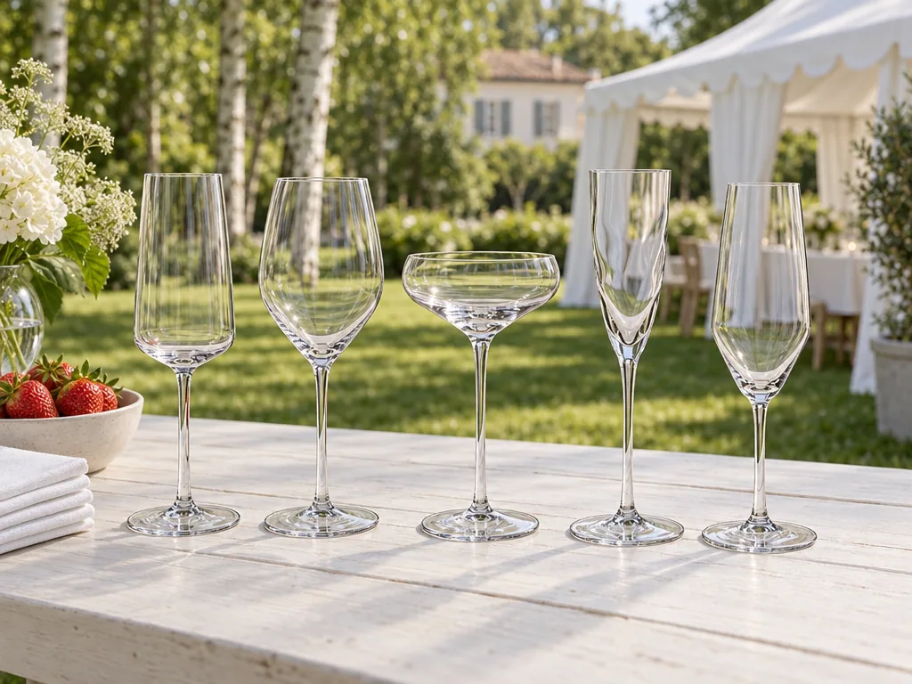 Olika sorters champagneglas: de fem testade modellerna sida vid sida