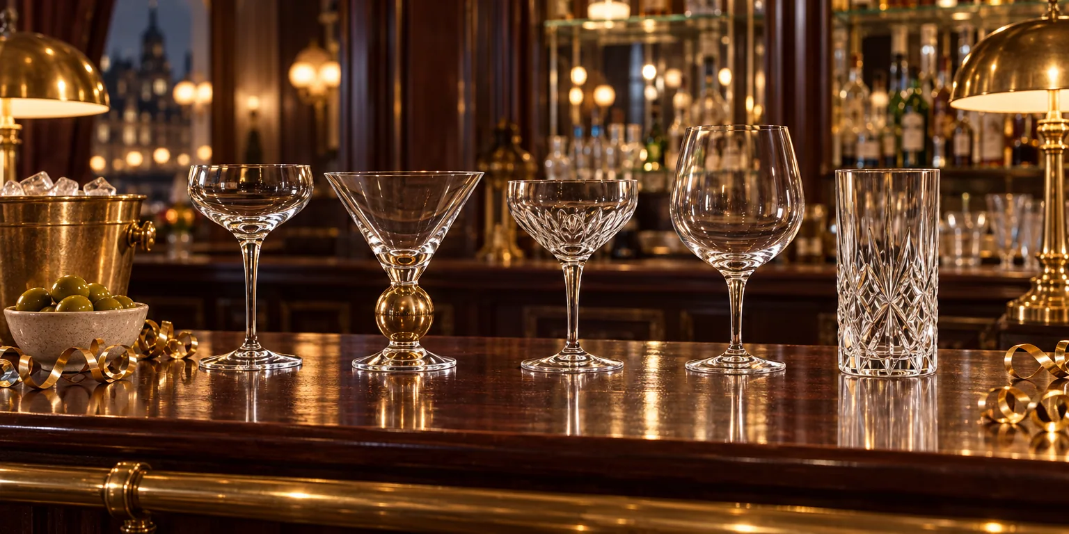 Testvinnarna från testet av cocktailglas: Riedel Drink Specific Nick & Nora 2-pack, Orrefors Nobel martiniglas 23 cl, Luigi Bormioli Mixology coupe 22,5 cl 4-pack, Spiegelau Gin & Tonic 63 cl 4-pack, Lyngby Melodia Highball 36 cl 6-pack