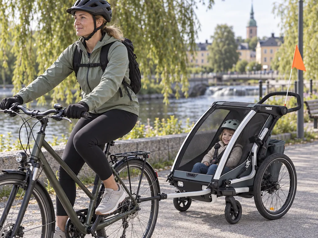 Användning cykelvagn: Thule Chariot Cross 2 Single i vardagen