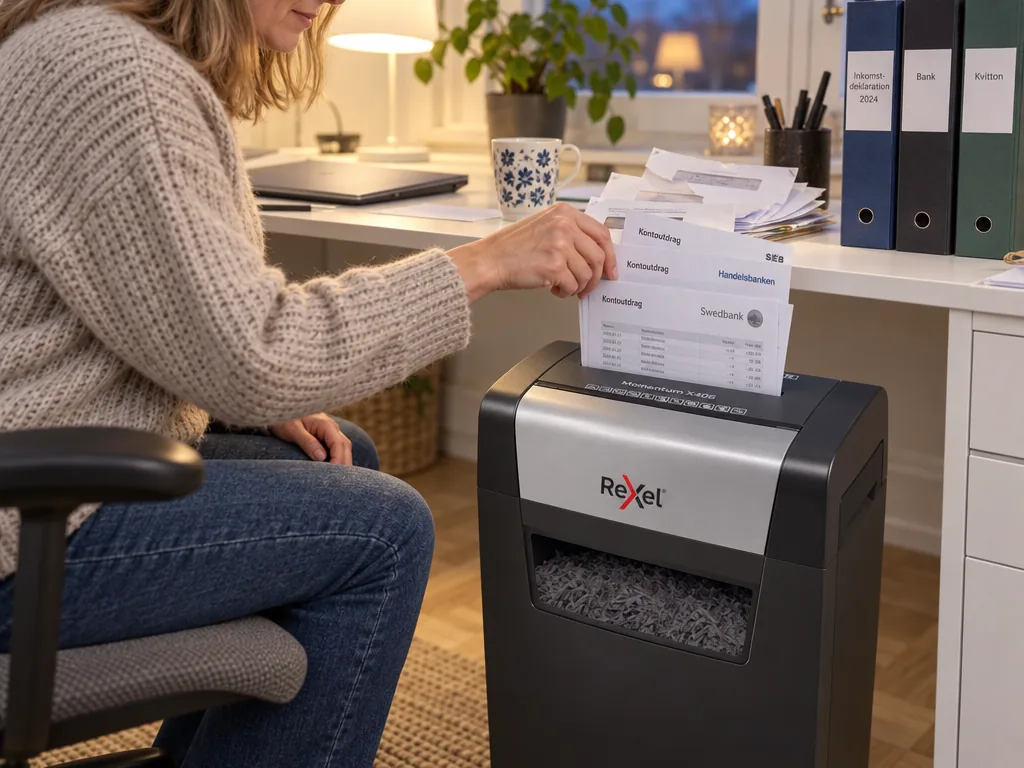 Användning dokumentförstörare: Rexel Momentum X406 i vardagen
