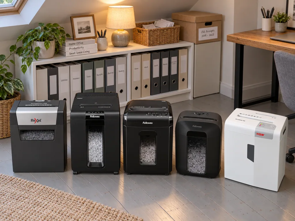 Olika sorters dokumentförstörare: de fem testade modellerna sida vid sida