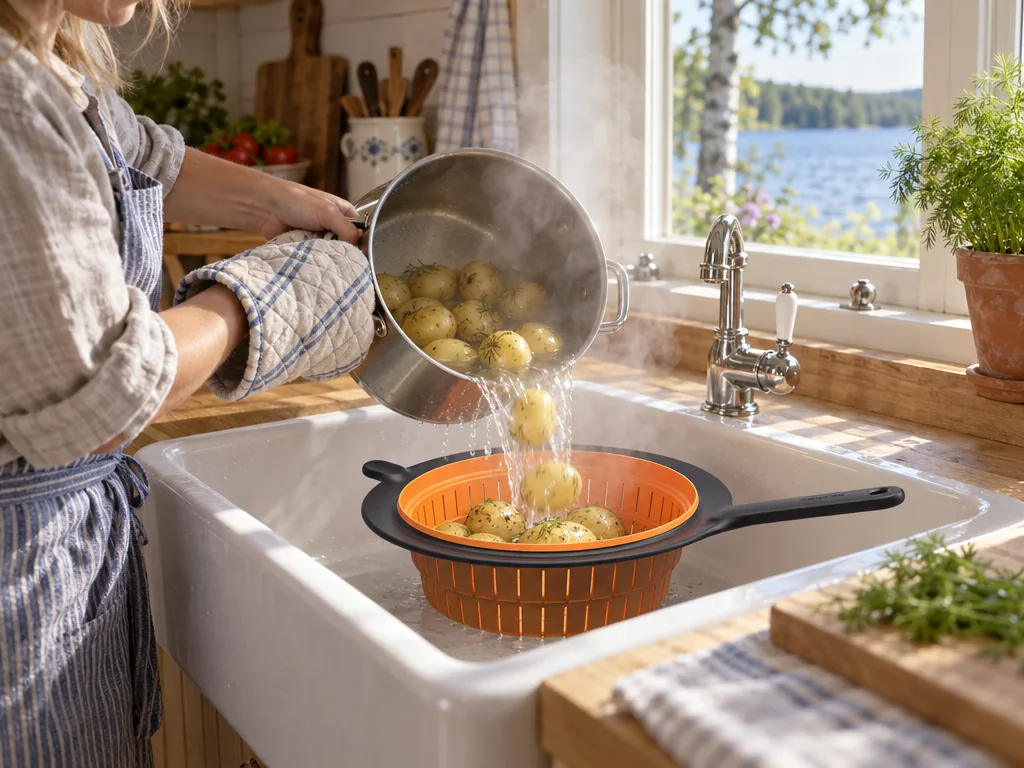 Användning durkslag: Fiskars Functional Form 26 cm i vardagen