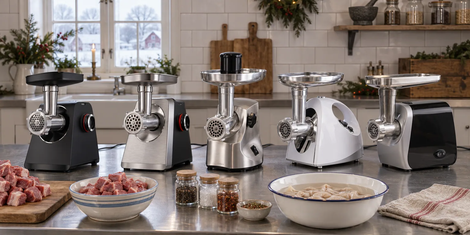 Testvinnarna från testet av elektrisk köttkvarn: Bosch Serie 4 MFWS430B, Bosch Serie 8 MFWS835M, Kenwood MG510, TriStar VM-4210, Emerio MG-130207
