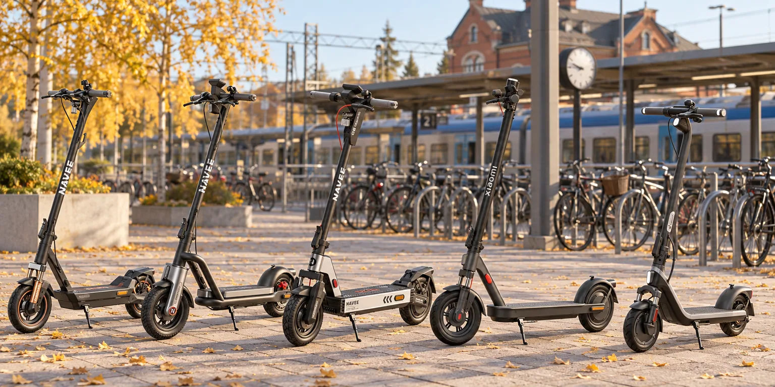 Testvinnarna från testet av elscooter: Navee GT5 Max, Navee N65i II, Navee G5 Pro, Xiaomi Electric Scooter Elite NE, Segway Ninebot E2 E II