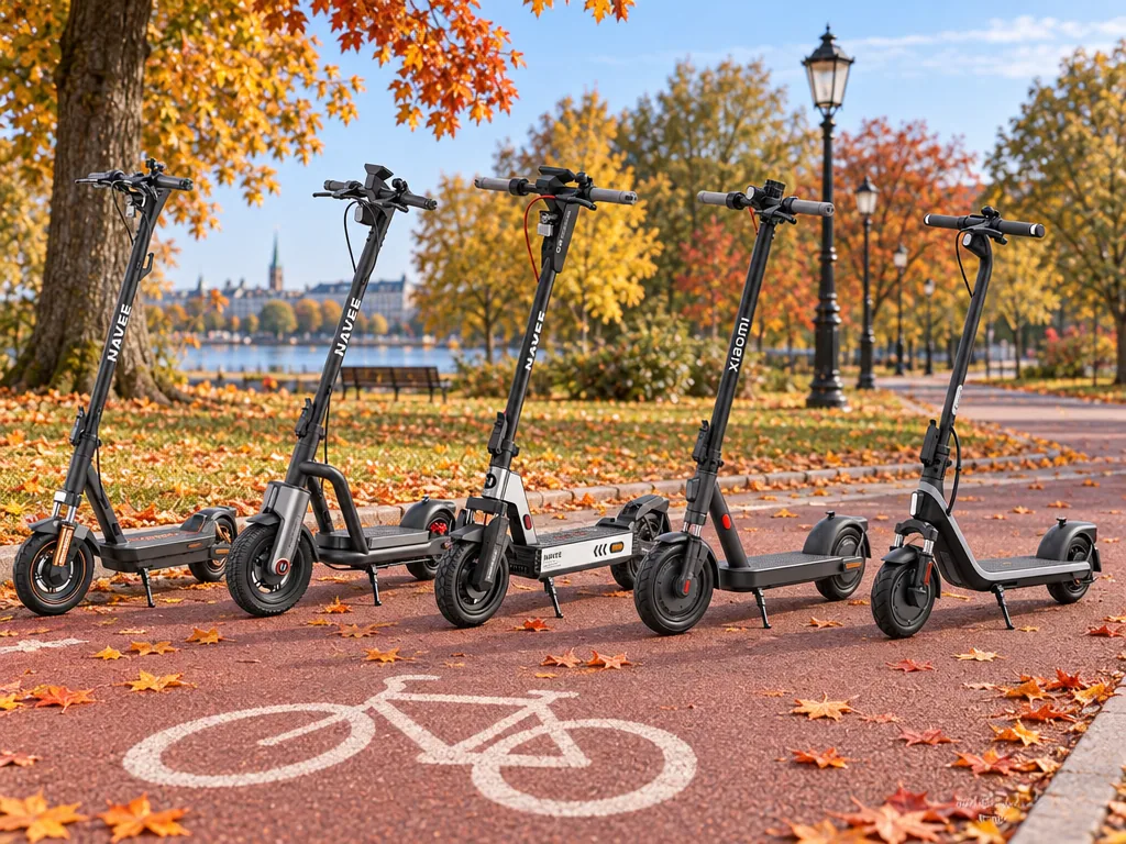 Olika sorters elscooter: de fem testade modellerna sida vid sida