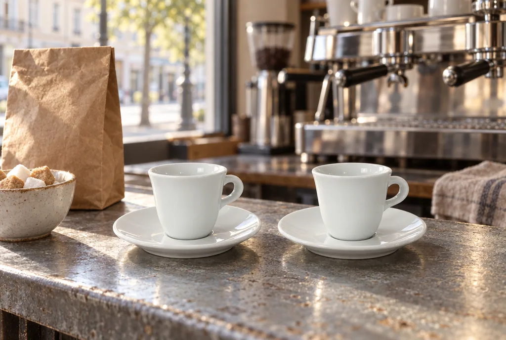 testx.se testar De'Longhi DLSC308 porslinskoppar 2st: bästa klassiska kopp med fat i vardagsmiljö