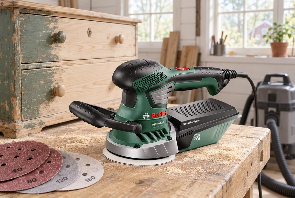 testx.se testar Bosch PEX 400 AE: bästa sladdslip för hemmet i vardagsmiljö
