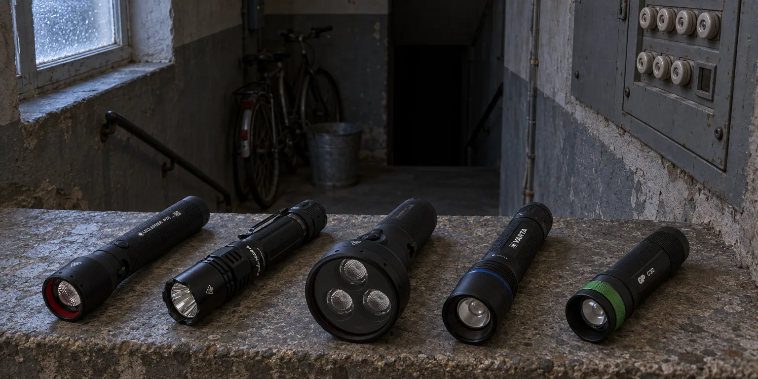 Testvinnarna från testet av ficklampa: Ledlenser P7R, Fenix PD36R Pro, Ledlenser P18R, Varta Night Cutter Pro F40R, GP Discovery C32
