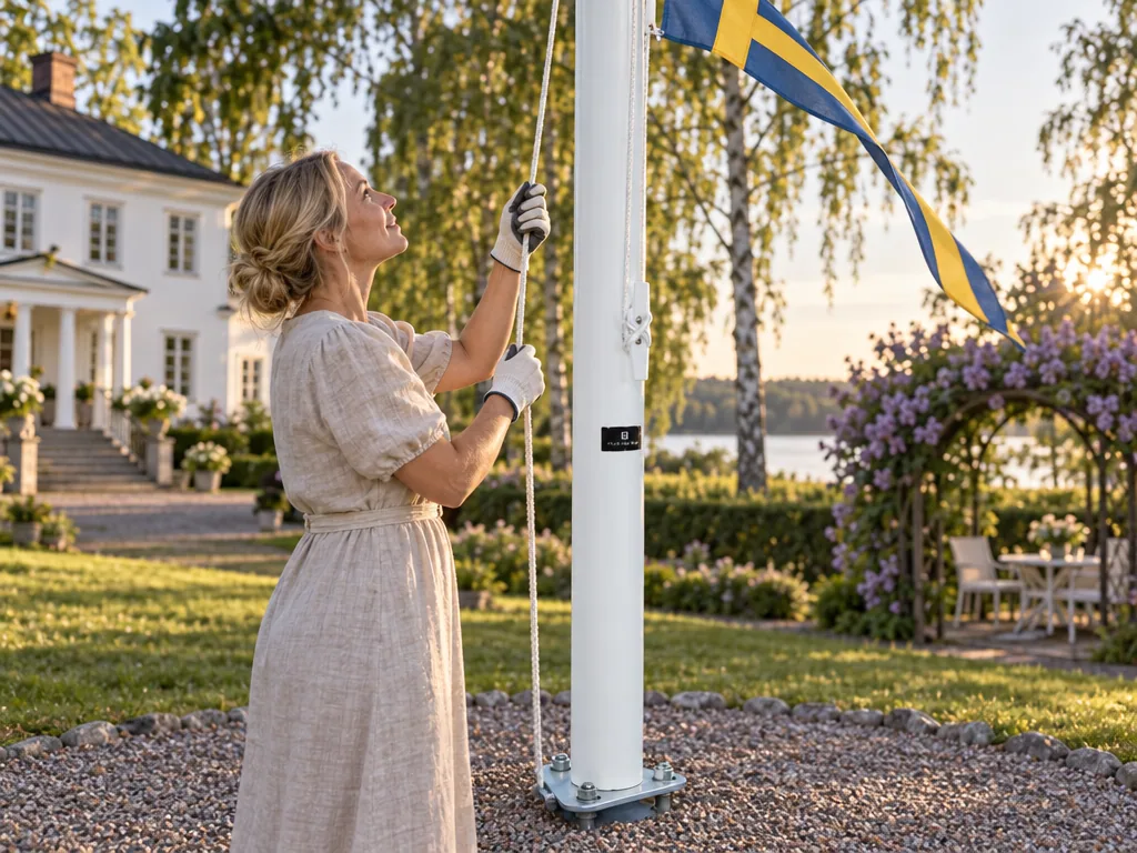 Användning flaggstång: Formenta Original 6 m i vardagen