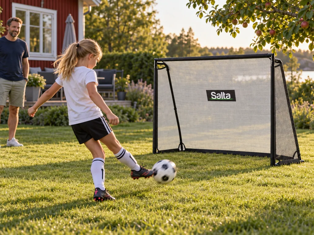 Användning fotbollsmål: Salta Legend med Sharpshooter 220x170 cm i vardagen