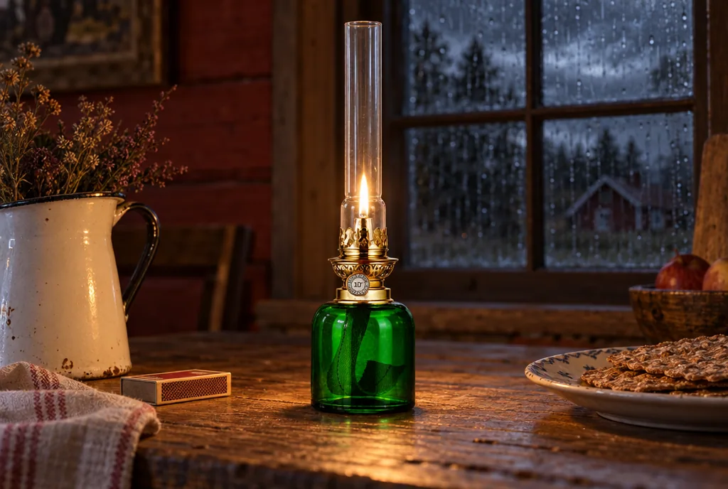 testx.se testar Karlskrona Lampfabrik Skeppsholmen Grön: fotogenlampa bäst i test i vardagsmiljö