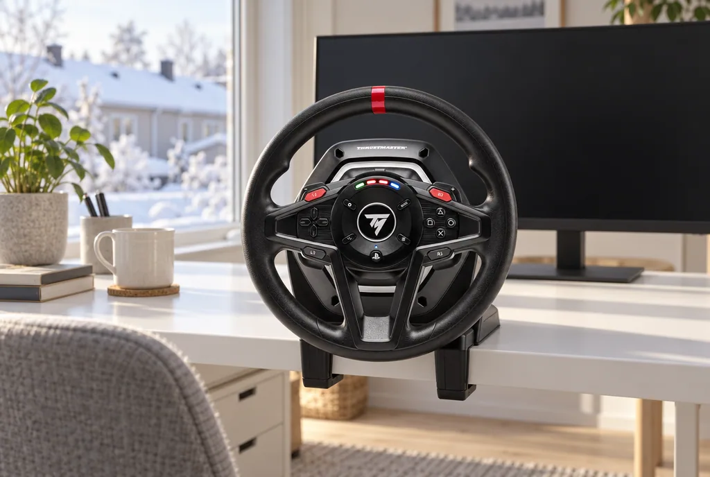 testx.se testar Thrustmaster T128 för PlayStation och PC: bästa billiga i vardagsmiljö