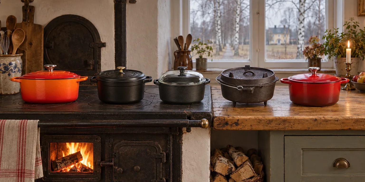 Testvinnarna från testet av gjutjärnsgryta: Le Creuset Signature 24 cm, Staub La Cocotte 24 cm, Skeppshult Rund 4 l, Petromax ft6, Dorre Gretl 4 l