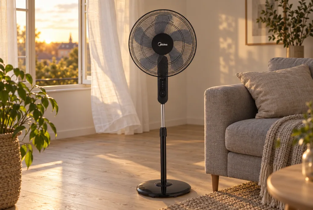 testx.se testar Midea FS40-15FR: bästa klassiska stativfläkten i vardagsmiljö