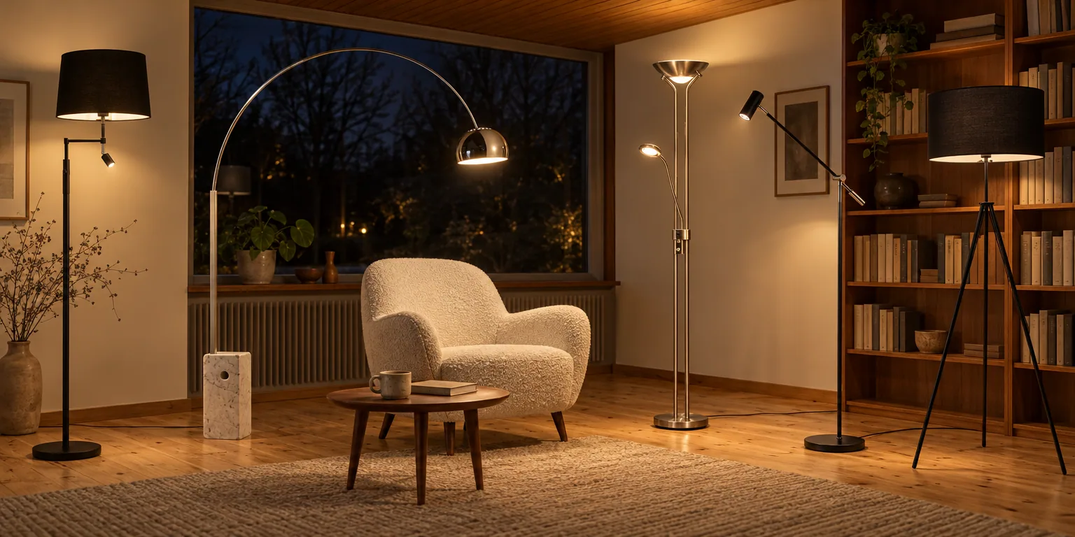 Testvinnarna från testet av golvlampa: By Rydéns Orlando, Flos Arco, Aneta Nice, Belid Cato, By Rydéns Rina