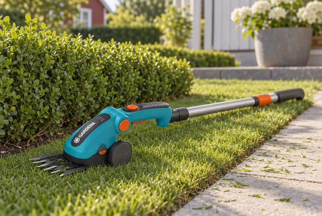 testx.se testar Gardena ComfortCut Li Set: bästa med teleskopskaft i vardagsmiljö