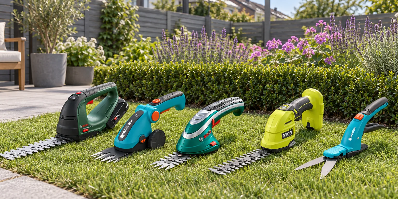 Testvinnarna från testet av grässax: Bosch AdvancedShear 18V-10 Solo, Gardena ComfortCut Li Set, Bosch Isio III, Ryobi RY18GSA-0 Solo, Gardena Comfort 8733