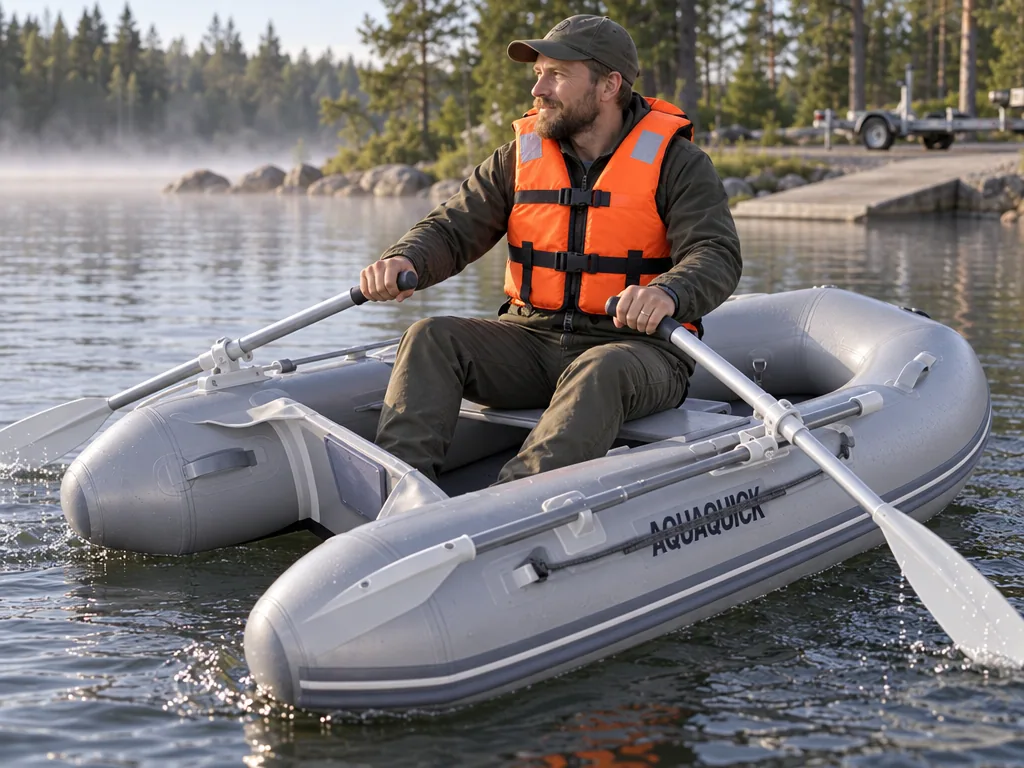 Användning gummibåt: AquaQuick 270 Trädurk V-köl i vardagen