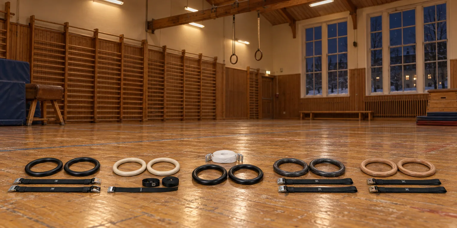 Testvinnarna från testet av gymnastikringar: Abilica Gymnastic Rings, Titan Life Pro Gym Rings Trä, Fitwood ULPU Gym Rings, Gymstick Power Rings, Master Fitness Training Rings Trä