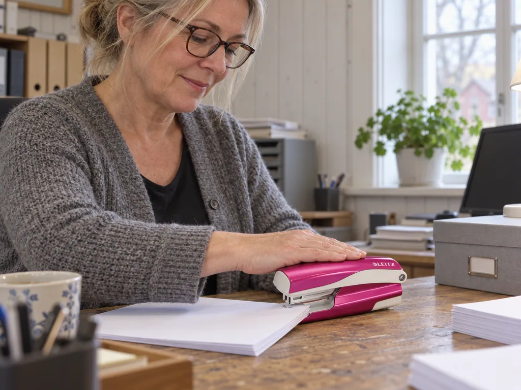 Användning häftapparat: Leitz 5502 NeXXt WOW i vardagen