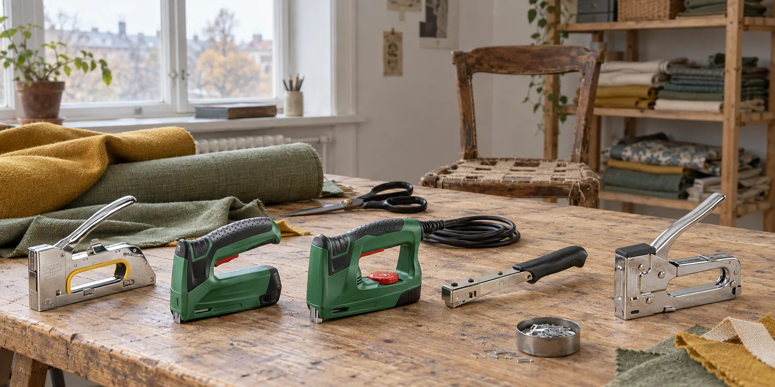 Testvinnarna från testet av häftpistol: Rapid PRO R23E, Bosch PTK 3,6 LI, Bosch PTK 14 EDT, Rapid PRO R19E, Stanley TR45