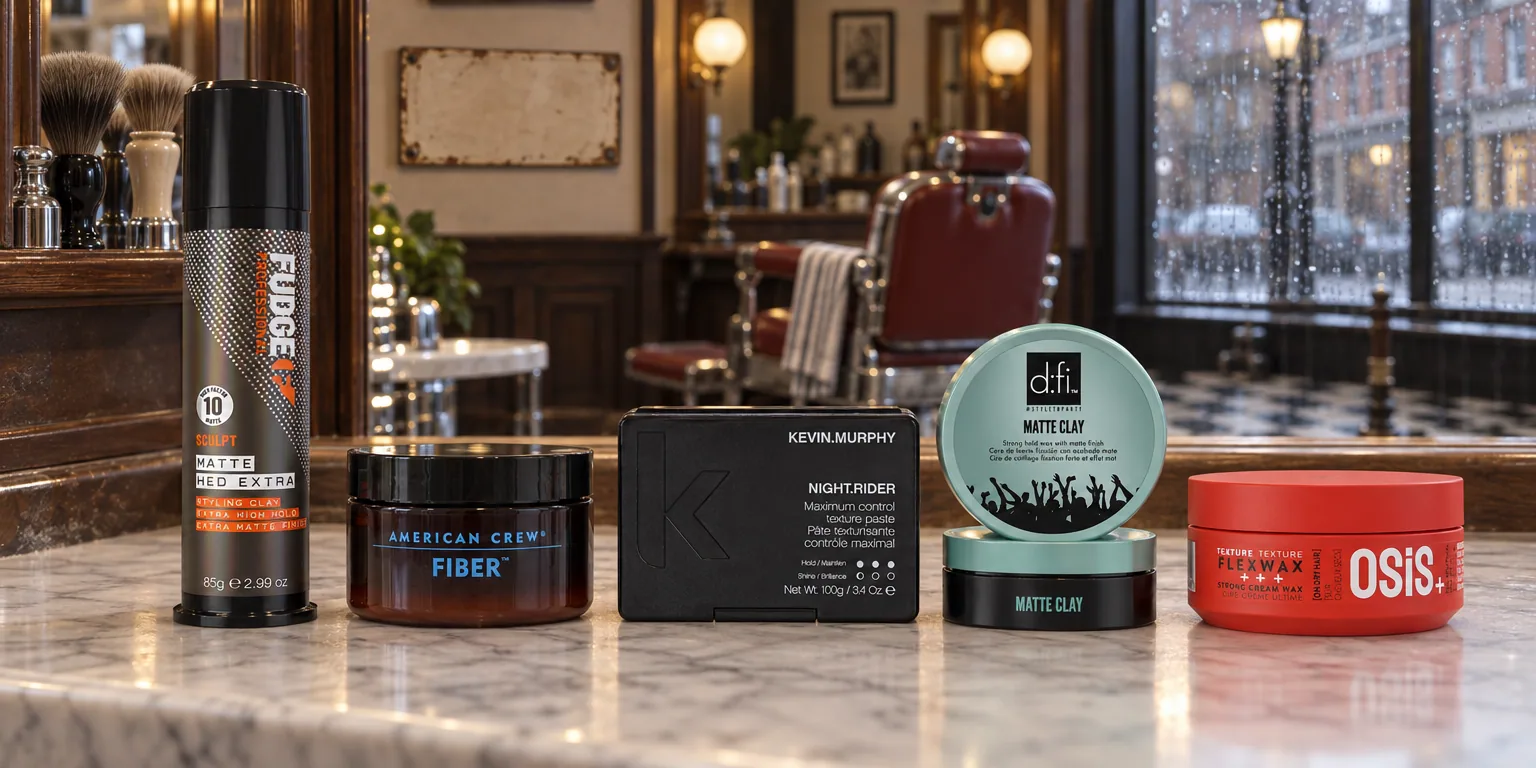 Testvinnarna från testet av hårvax: Fudge Matte Hed Extra 85g, American Crew Fiber 85 g, Kevin Murphy Night.Rider 100 g, D:Fi Matte Clay 75g, Schwarzkopf OSiS+ Flexwax 85 ml