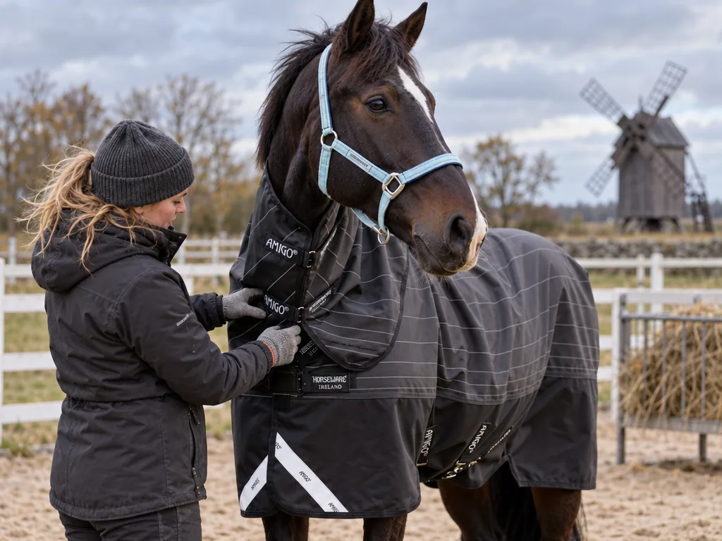 Användning hästtäcke: Horseware Amigo 1200D FieldSafe Reflectech Plus 100 g i vardagen