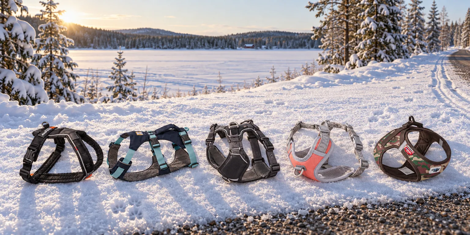 Testvinnarna från testet av hundsele: Non-Stop Dogwear Line Harness 5.0, Ruffwear Flagline, Dog Copenhagen Comfort Walk Pro, Hurtta Venture No-Pull, Curli Clasp Air-Mesh