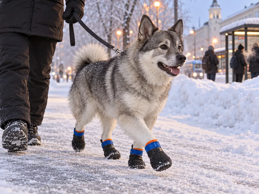 Användning hundskor vinter: Non-Stop Dogwear Protector Bootie i vardagen