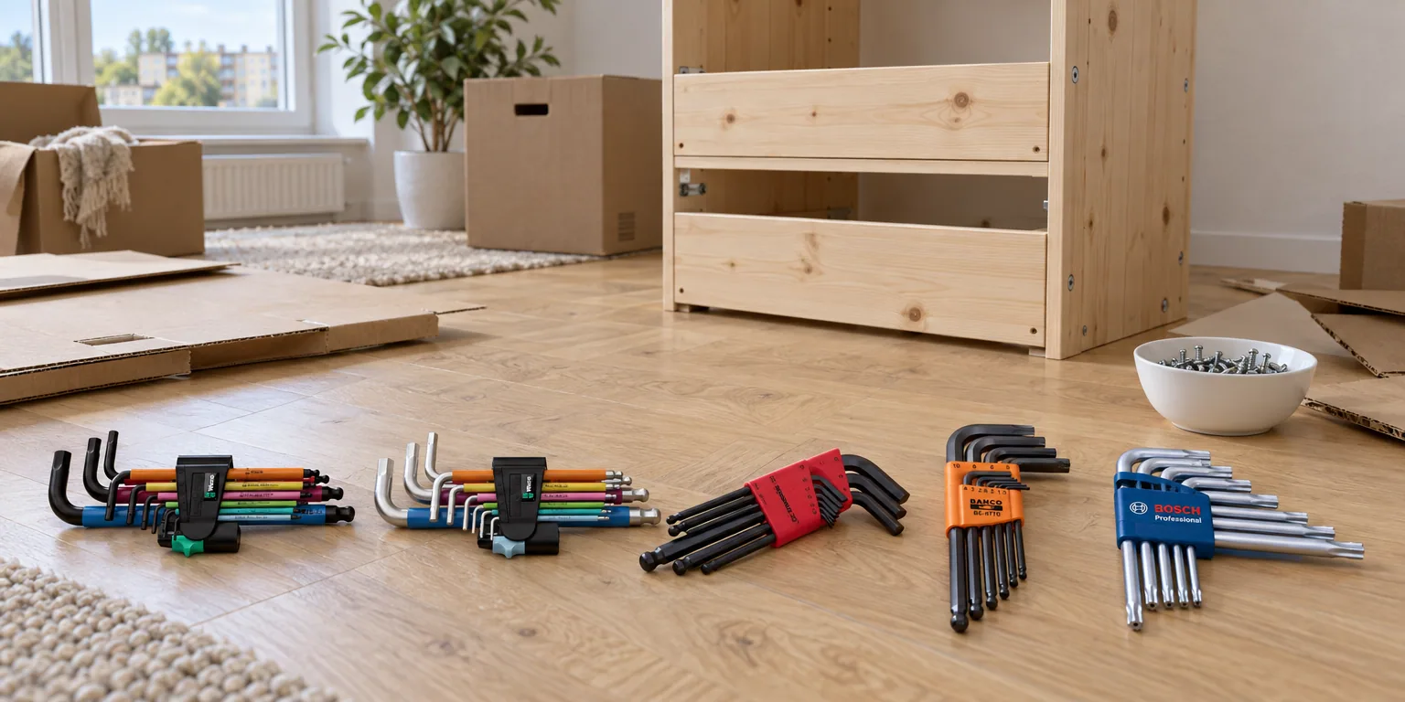 Testvinnarna från testet av insexnyckelsats: Wera 950/9 Hex-Plus Multicolour HF 1, Wera 3950/9 Hex-Plus Multicolour Stainless 1, Bondhus BLX9M, Bahco BE-9770, Bosch Professional 1600A01TH4