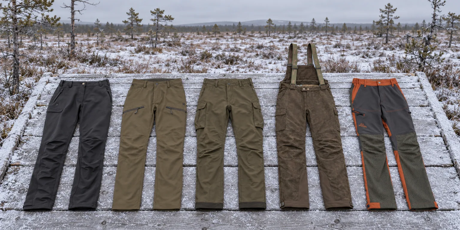 Testvinnarna från testet av jaktbyxa dam: Deerhunter Lady Ann Full Stretch Byxa, Härkila Pro Hunter GTX Byxa Dam, Chevalier Endeavor Chevalite 2.0 Byxa Dam, Pinewood Småland Abisko 2.0 Jaktbyxa Dam, Swedteam Lynx Xtrm Byxa Dam