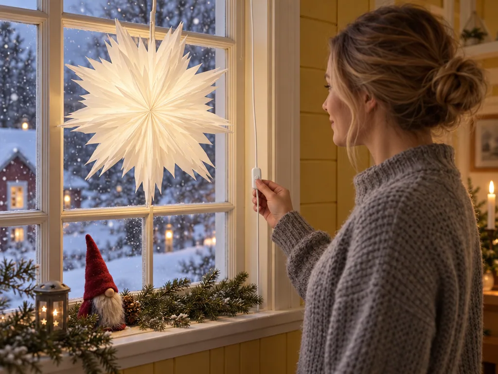 Användning julstjärna: Watt & Veke Oslo 60 cm i vardagen