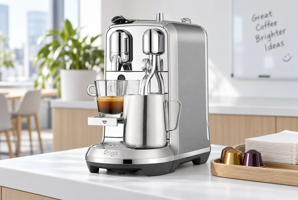 testx.se testar Sage Nespresso Creatista Plus Brushed Stainless Steel: bästa premiumvalet i vardagsmiljö